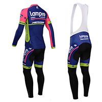 LAMPRE thermo kerékpáros csapatruha hátulról